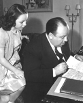 Patricia Hitchcock à 12 ans avec son père
