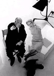 Hitchcock et Tippi Hedren sur le tournage de The Birds (1963)